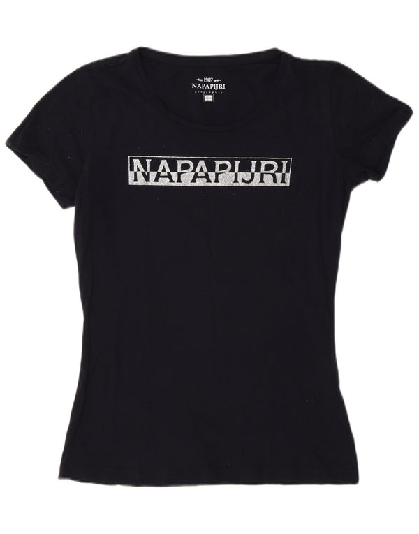 Γυναικείο γραφικό μπλουζάκι Napapijri Top UK 10 Small Navy Blue
