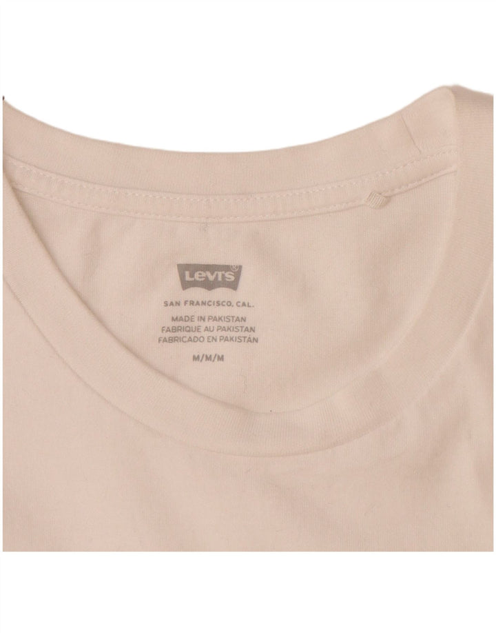 Γυναικείο γραφικό T-Shirt LEVI'S Top UK 12 Medium White