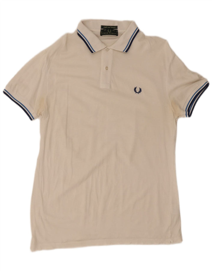 Fred Perry Ανδρικό πουκάμισο πόλο από μεσαίο λευκό βαμβάκι