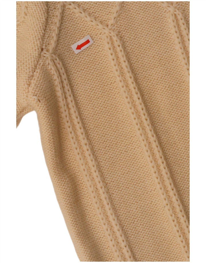 Vintage γυναικεία ζακέτα πουλόβερ UK 12 Μαλλί με μεσαίο ανοιχτό λευκό