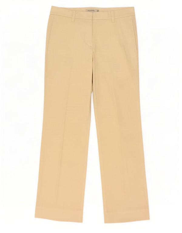 Zara Γυναικείο παντελόνι Chino με φαρδύ πόδι EU 40 Medium W30 L29 Μπεζ βαμβακερό