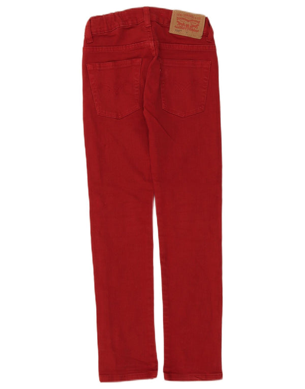 LEVI'S Girls 510 Skinny Jeans 7-8 Years W23 L23 Red Cotton