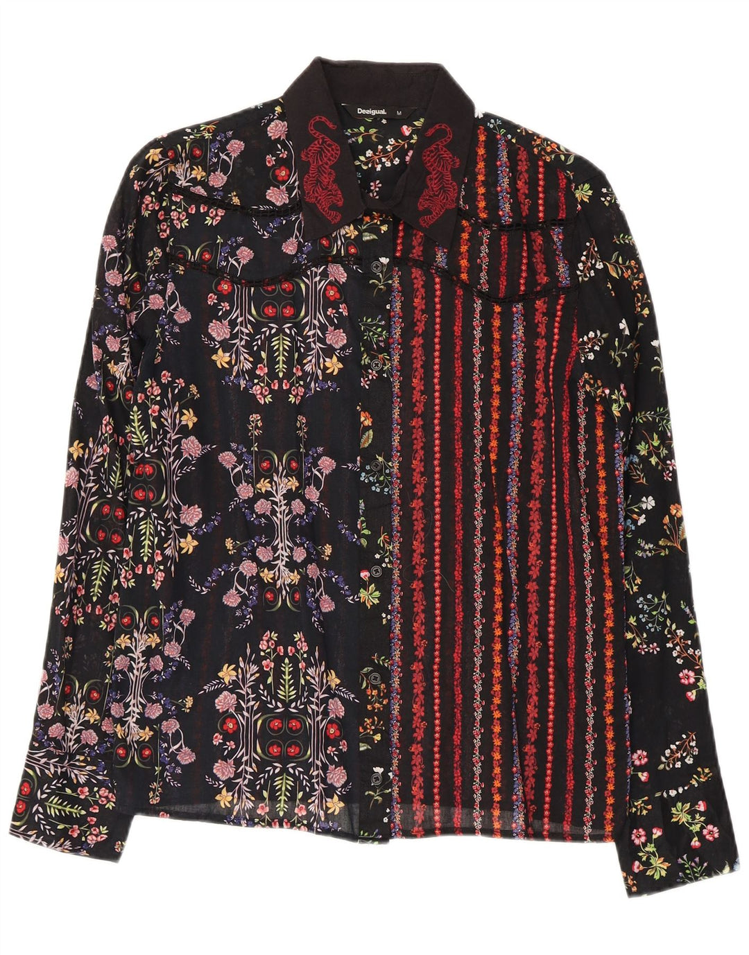 Desigual Γυναικείο Πουκάμισο UK 14 Medium πολύχρωμο Floral