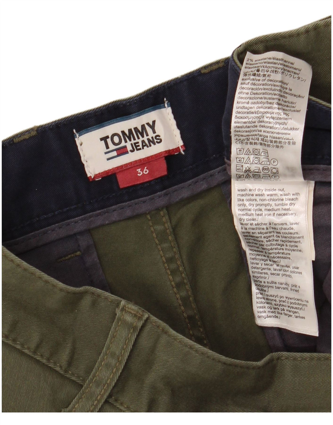 Ανδρικό σορτς Chino Tommy Hilfiger W36 μεγάλο βαμβακερό χακί