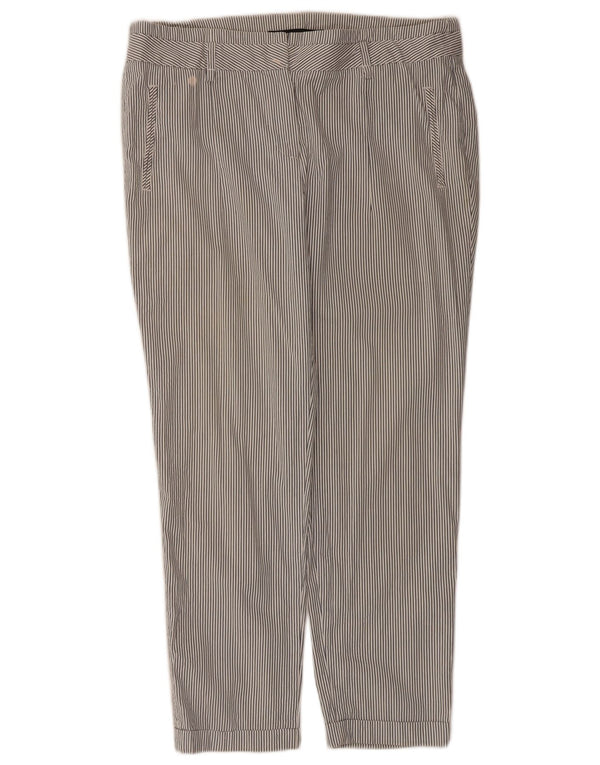Zara Γυναικείο Slim παντελόνι Chino EU 44 XL W34 L28 Λευκό βαμβακερό ρίγες