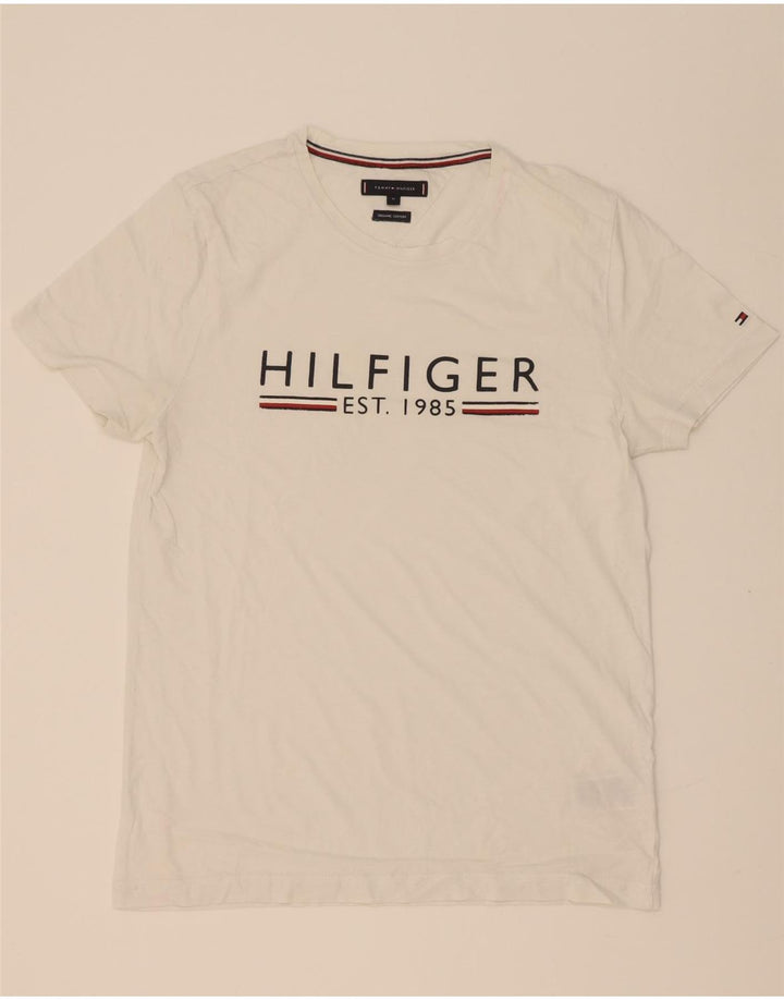Ανδρικό γραφικό T-Shirt Tommy Hilfiger Top Μεσαίο λευκό βαμβακερό