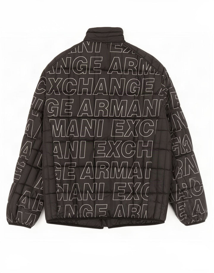 Armani Exchange Ανδρικό μπουφάν με γραφικό padded UK 40 Large Black