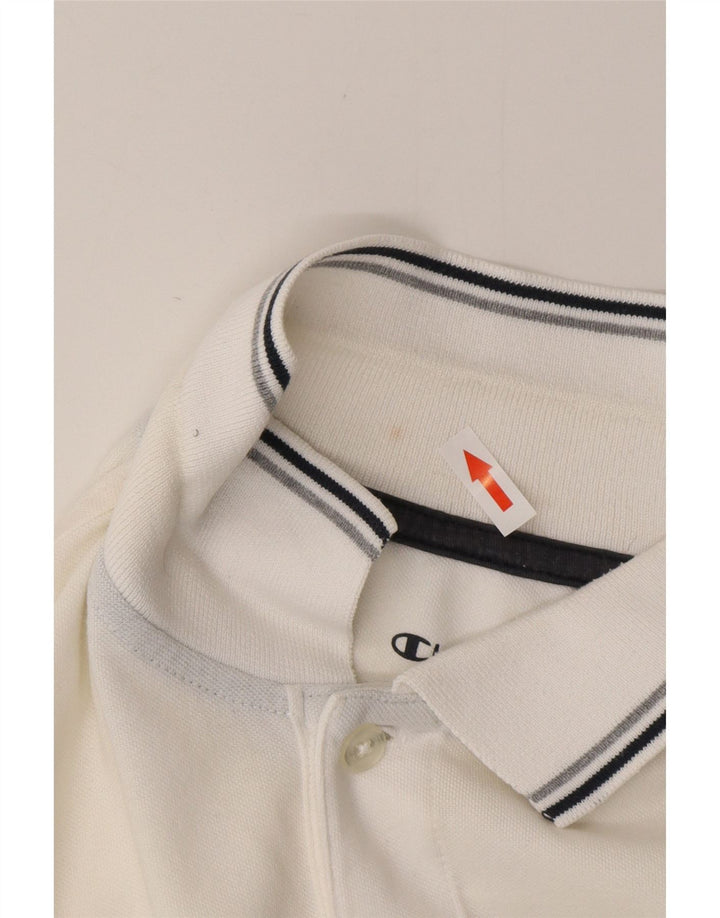 CHAMPION Ανδρικό πουκάμισο Polo Easy Fit μεγάλο λευκό βαμβακερό