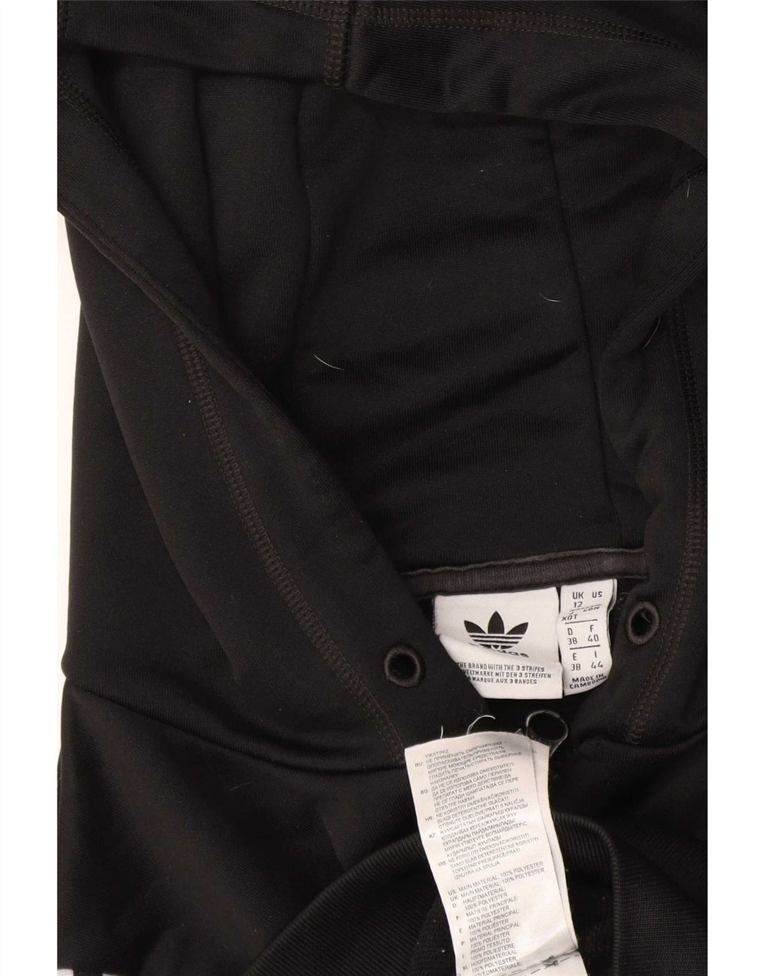 Γυναικείο πουλόβερ με κουκούλα με φερμουάρ Adidas UK 12 μεσαίο μαύρο πολυεστέρα