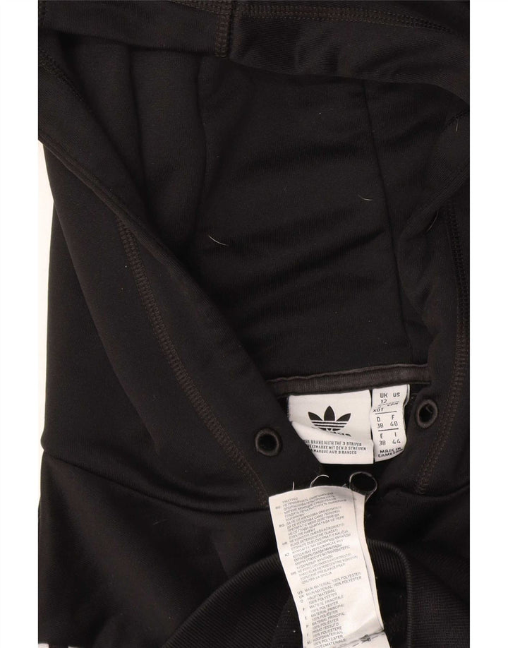 Γυναικείο πουλόβερ με κουκούλα με φερμουάρ Adidas UK 12 μεσαίο μαύρο πολυεστέρα