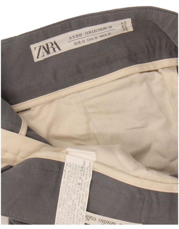 Zara Ανδρικό μποτάκι παντελόνι EU 42 Large W32 L33 Γκρι βαμβακερό