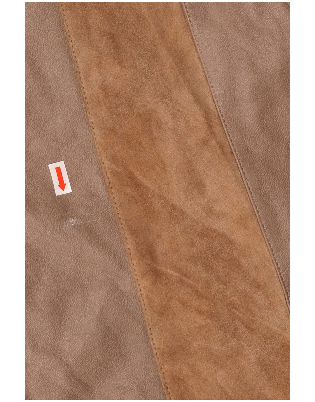 Norma Γυναικείο Loose Fit Δερμάτινο Παλτό UK 14 Medium Brown ριγέ Classic