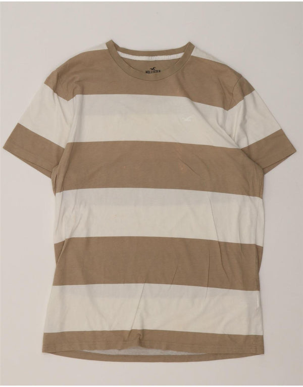 Ανδρικό T-Shirt Hollister Top Βαμβακερό μεσαίο καφέ ριγέ