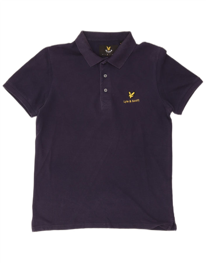 Ανδρικό πουκάμισο πόλο Lyle & Scott, μεσαίο ναυτικό, βαμβακερό