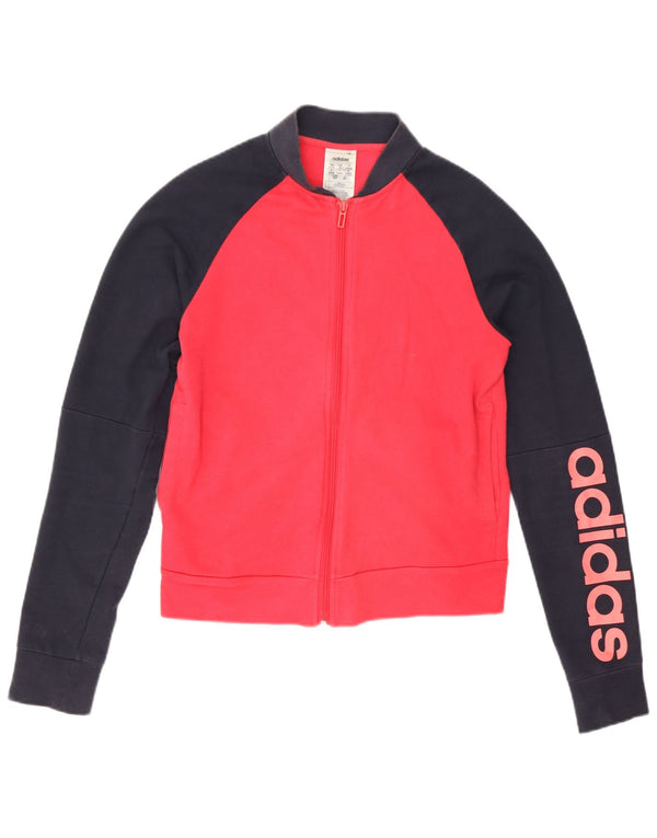 Γυναικεία αθλητική φόρμα γραφικών Adidas Top Jacket UK 8/10 Small Pink Colourblock