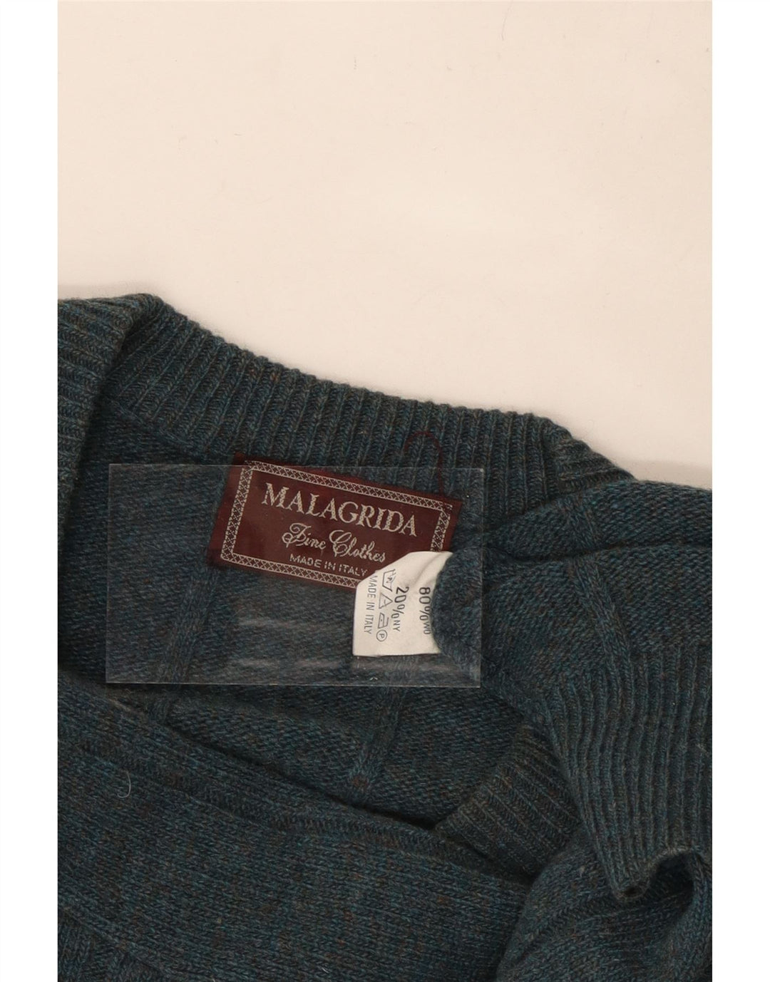 MALAGRIDA Ανδρικό πουλόβερ με λαιμόκοψη με λαιμόκοψη Μεγάλο πράσινο μαλλί