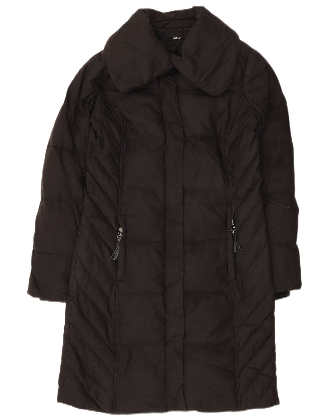 OASIS Γυναικείο Υπερμεγέθη Παλτό UK 10 Small Black Polyester