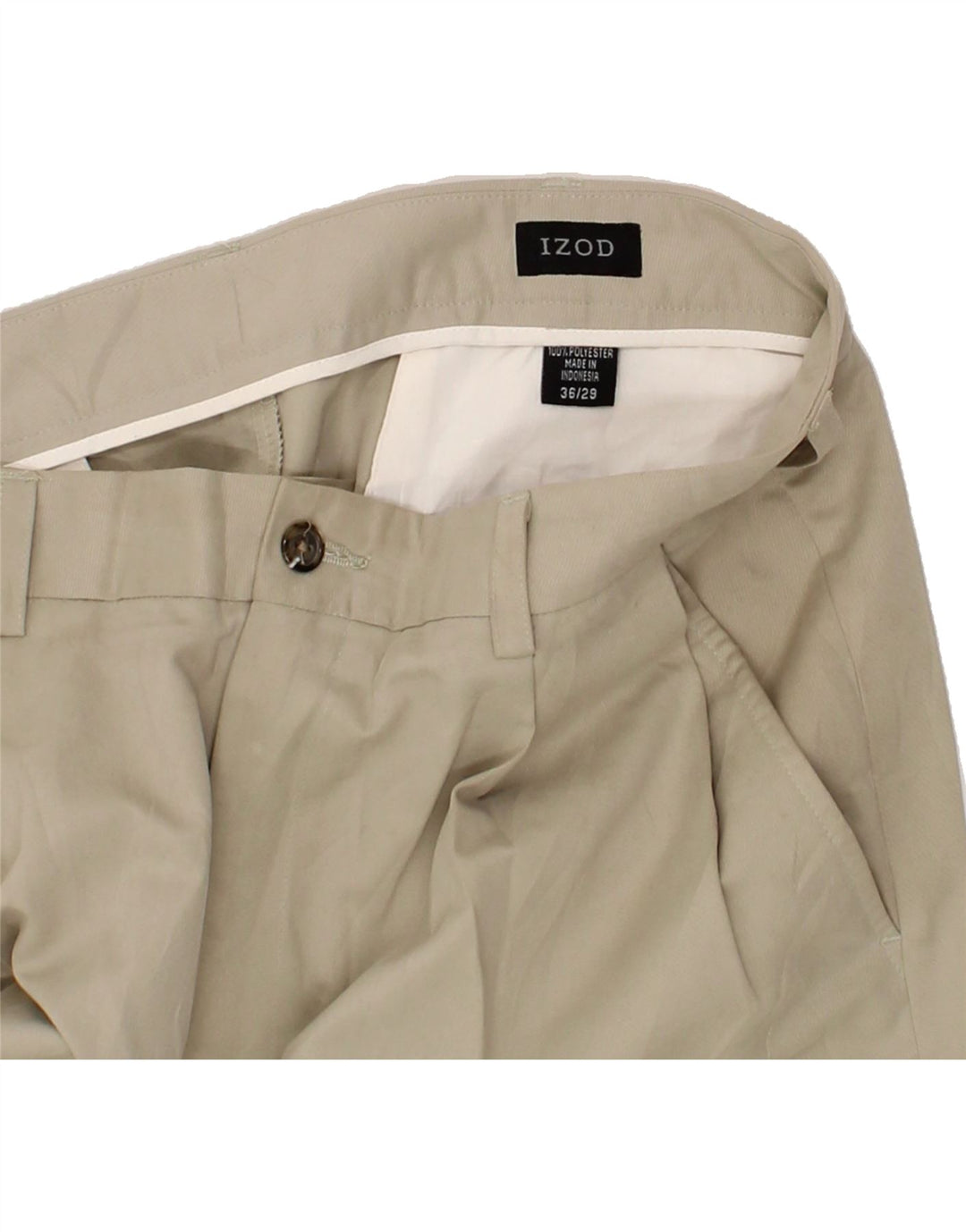 IZOD Mens Pegged Chino Trousers W36 L29 Beige Polyester Vintage Izod and Second-Hand Izod from Messina Hembry 