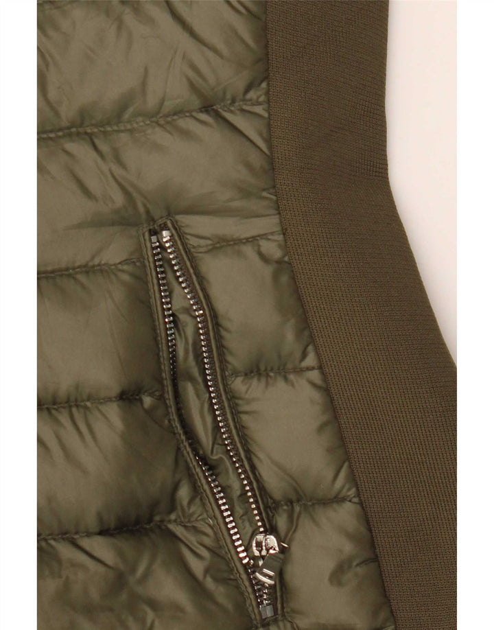 Zara Γυναικείο μπουφάν με κουκούλα UK 12 Medium Khaki Colourblock