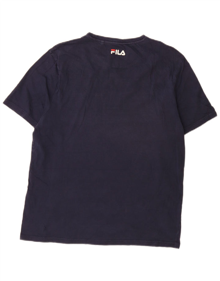 Ανδρικό T-Shirt Fila Τοπ μεσαίο μπλε ναυτικό χρώμα, βαμβακερό