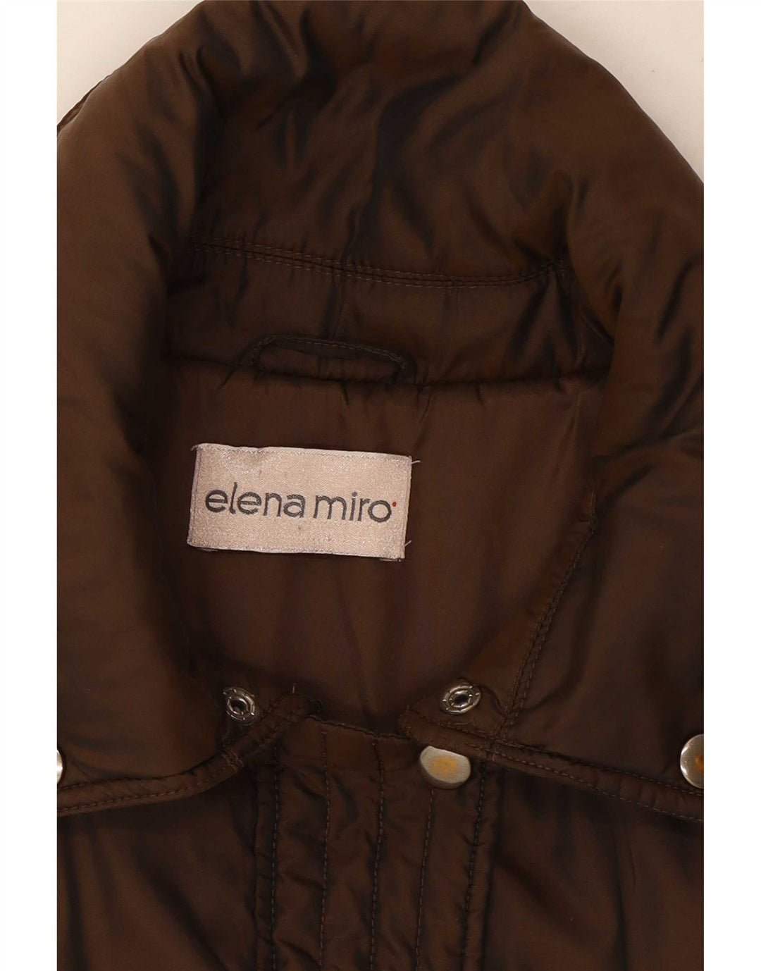 ELENA MIRO Γυναικείο μπουφάν με επένδυση UK 18 XL καφέ πολυεστέρας