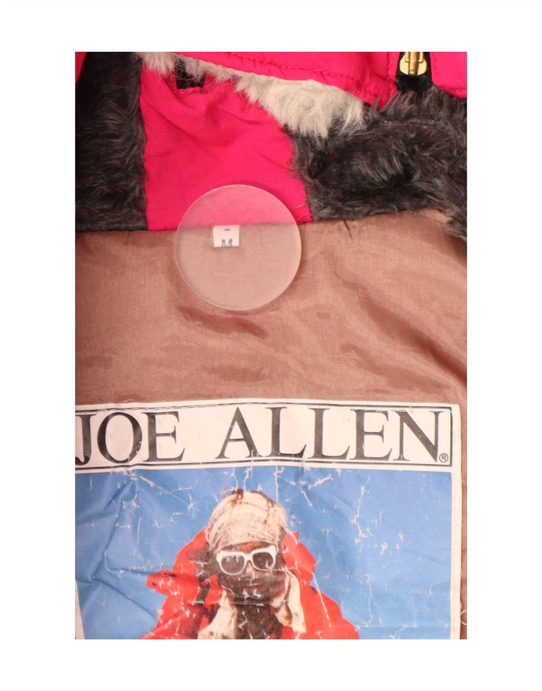VINTAGE Γυναικείο Oversized γραφικό τζάκετ αντιανεμικό UK 14 Medium Pink