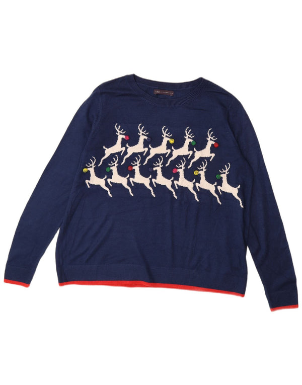 MARKS & SPENCER Γυναικείο πουλόβερ με λαιμόκαυστο UK 16 Large Navy Blue