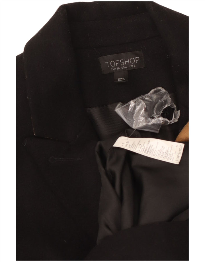 Topshop Γυναικείο Πανωφόρι UK 8 Small Black Wool