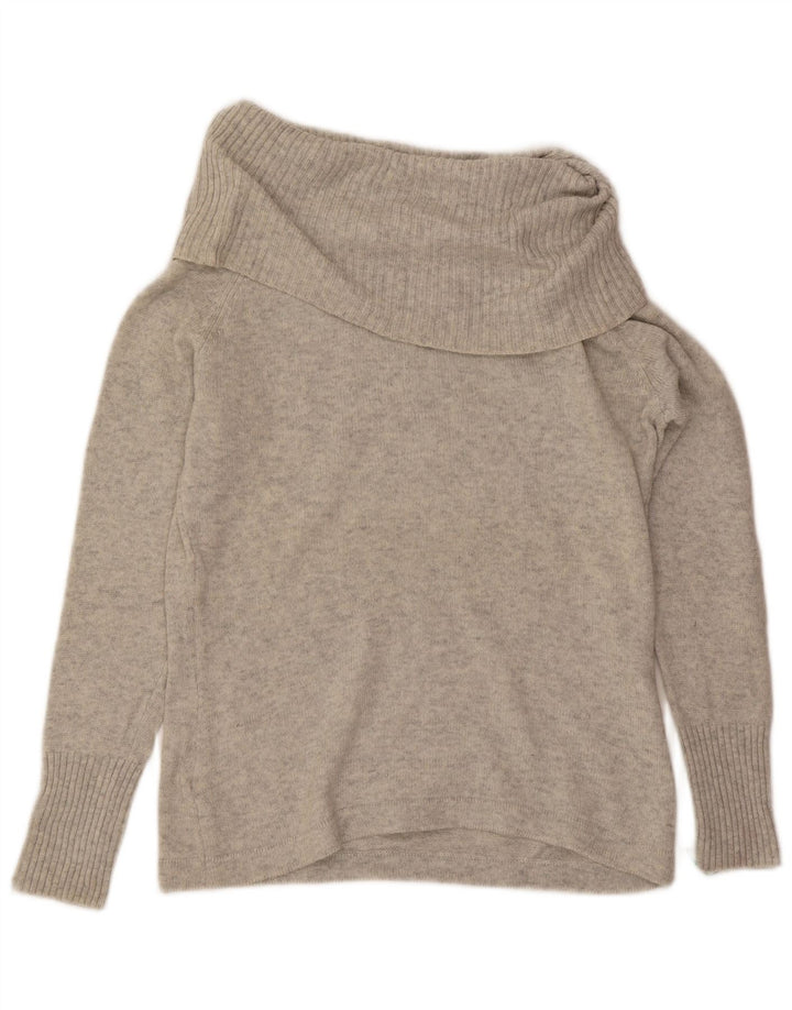 Hobbs Γυναικείο πουλόβερ με ρολό λαιμόκοψη UK 16 Large Grey Wool