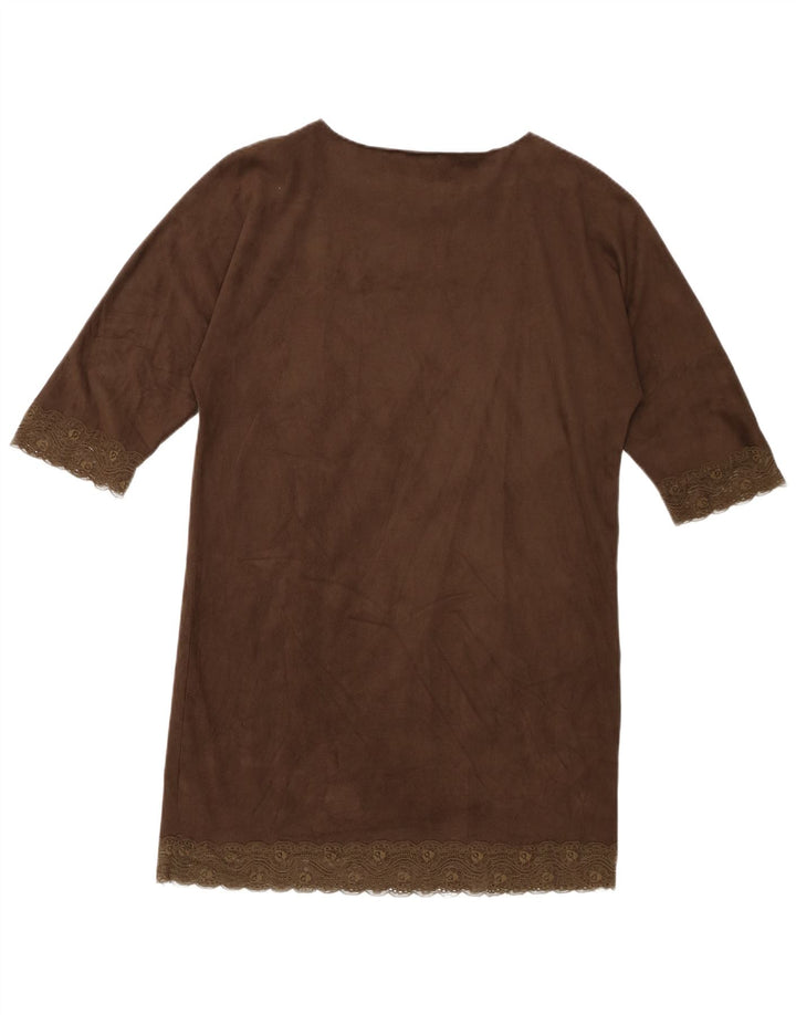 ZARA Γυναικείο φόρεμα Shift UK 10 Small Brown