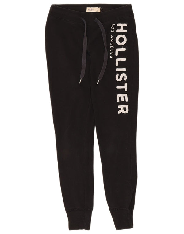 Hollister Γυναικεία φόρμα αθλητικής φόρμας γραφικά Joggers UK 6 XS Μαύρο βαμβακερό