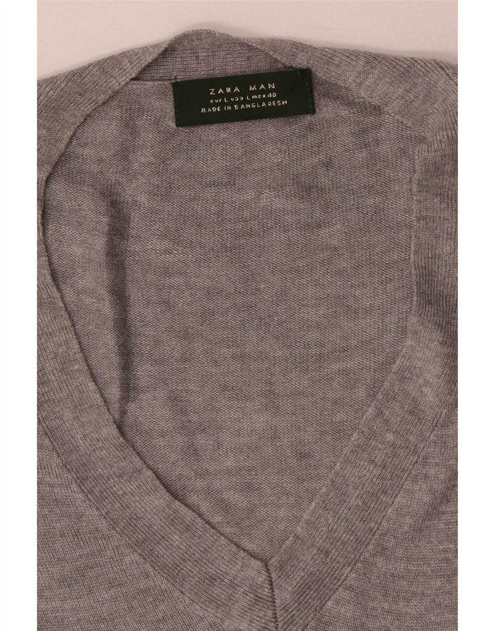 Ανδρικό T-Shirt Zara Top Large Grey Flecked