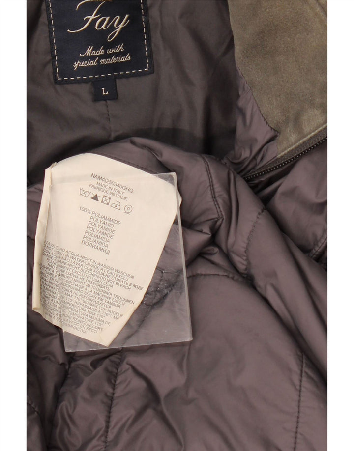 Fay Ανδρικό μπουφάν με επένδυση UK 40 Large Grey Polyamide