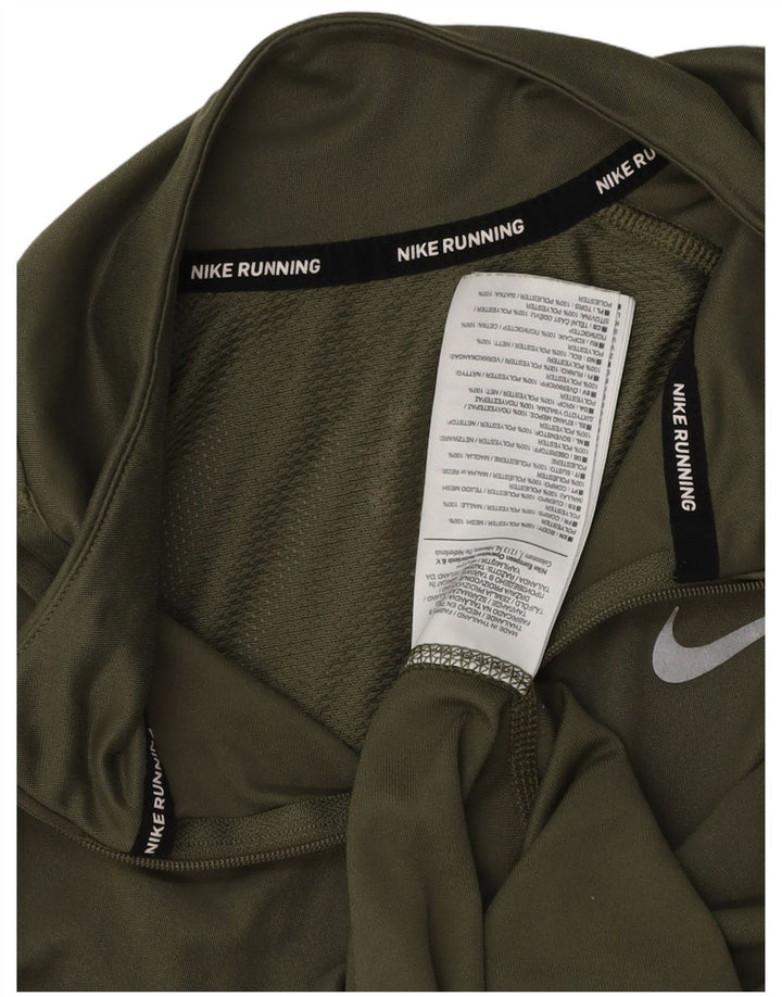 Nike γυναικείο φερμουάρ για τρέξιμο με μακρυμάνικο 14 μεσαίο πολυεστέρας χακί