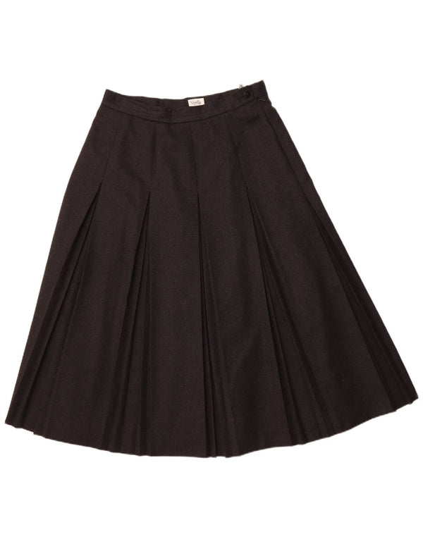 VIYELLA Γυναικεία πλισέ φούστα UK 16 μεγάλη W32 Γκρι καινούργιο μαλλί