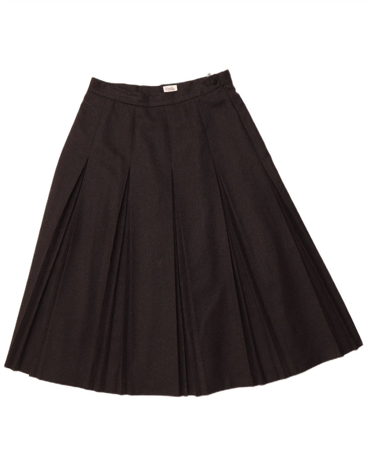 VIYELLA Γυναικεία πλισέ φούστα UK 16 μεγάλη W32 Γκρι καινούργιο μαλλί