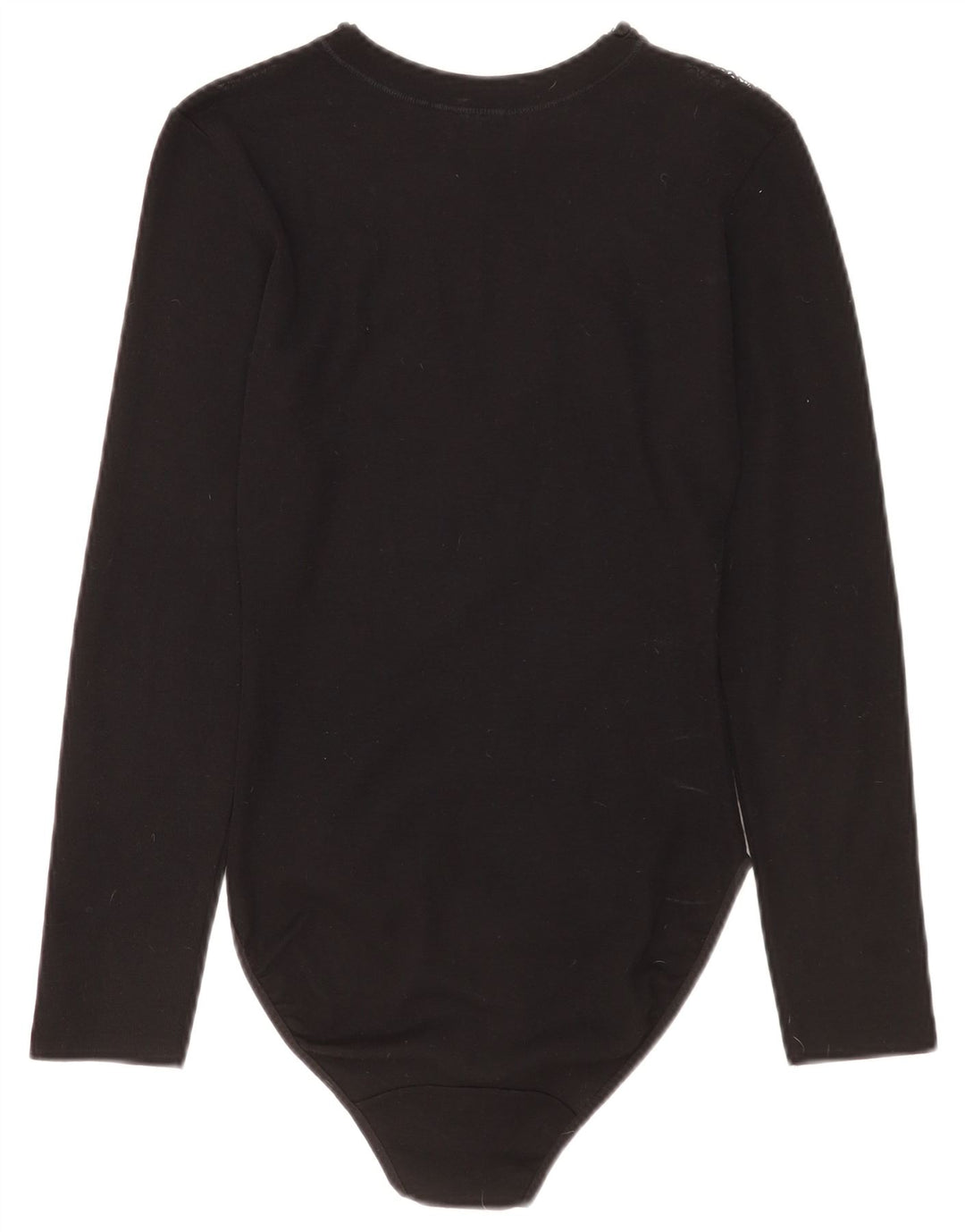 Vintage γυναικείο μακρυμάνικο κορμάκι UK 2 2XS μαύρο παρθένο μαλλί