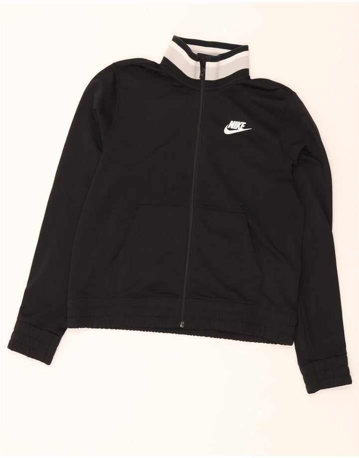 NIKE Womens Tracksuit Top Jacket UK 10 Small Black Polyester Vintage Nike and Second-Hand Nike from Messina Hembry 