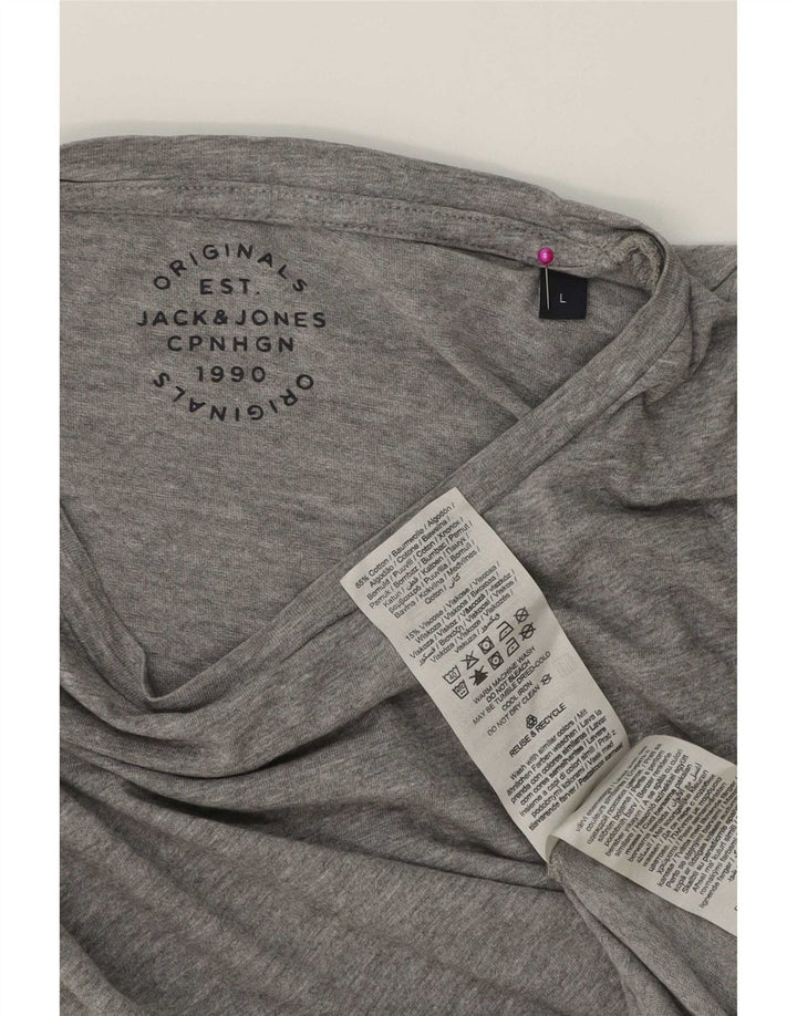 Jack & Jones Ανδρικό T-Shirt Μπλουζάκι από βαμβακερό μεγάλο γκρι χρώμα