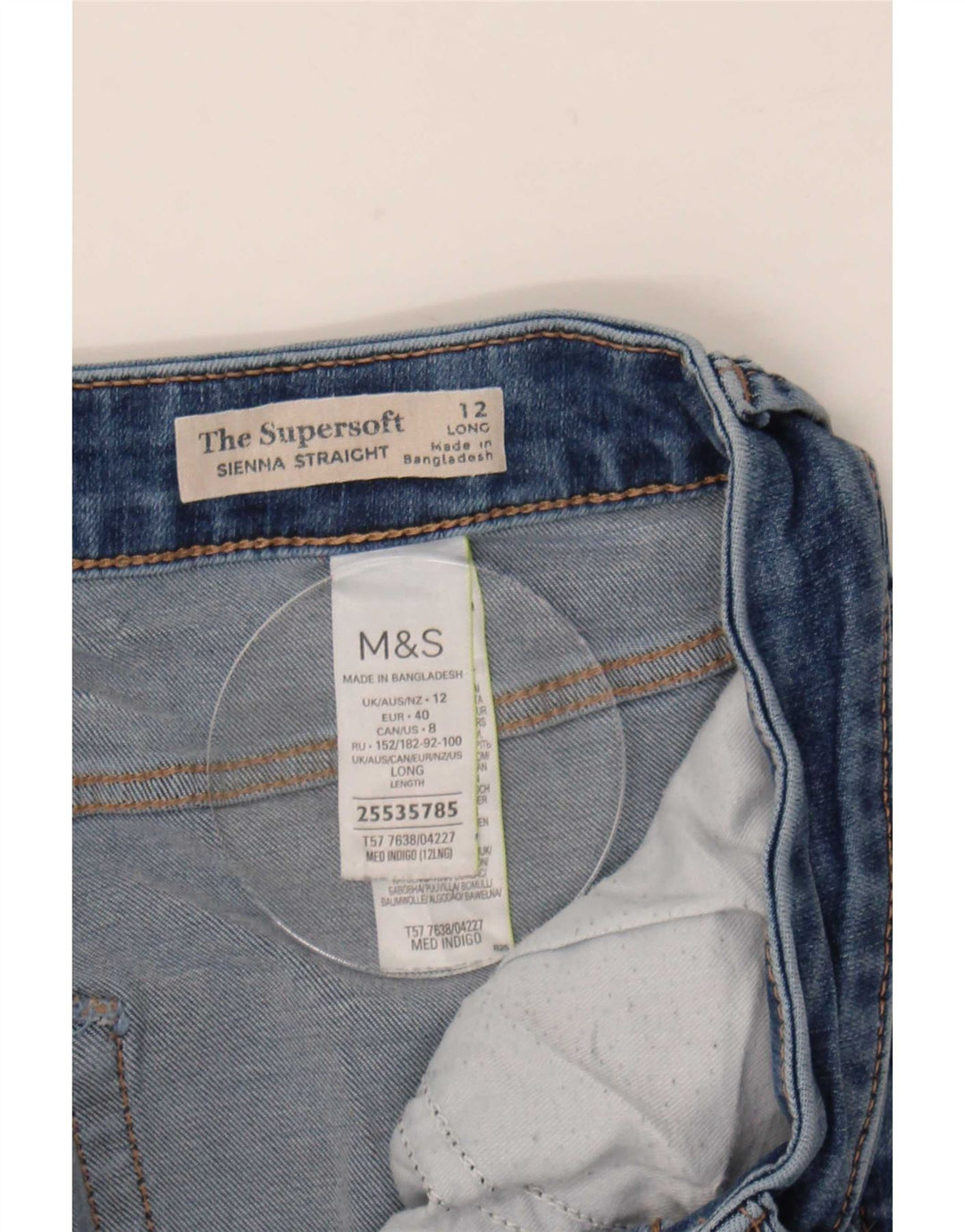 Marks & Spencer Γυναικεία Sienna Straight Jeans UK 12 Medium W30 L31 Blue