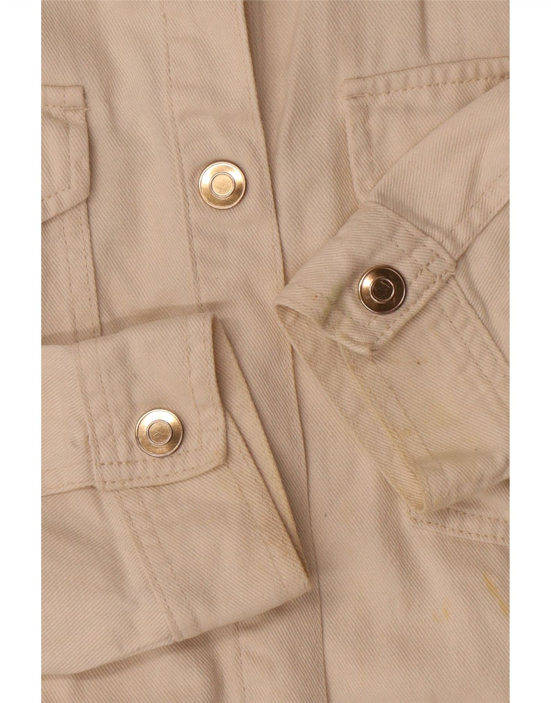 Zara Γυναικείο Bomber Jacket UK 10 Small Off White Βαμβακερό