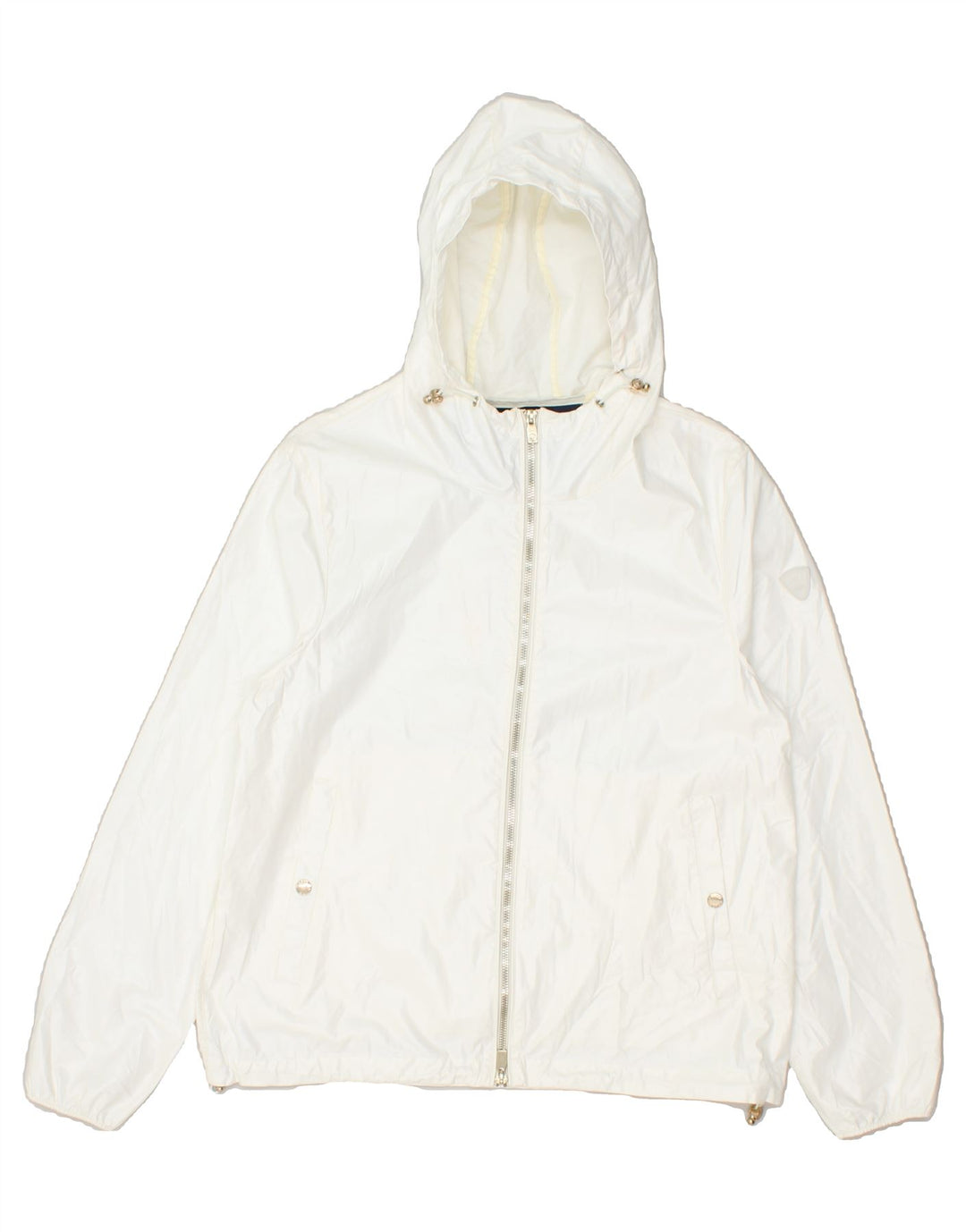 CIESSE PIUMINI Womens Hooded Rain Jacket UK 12 Medium White | Vintage Ciesse Piumini | Thrift | Second-Hand Ciesse Piumini | Used Clothing | Messina Hembry 