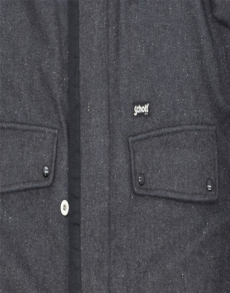 SCHOTT Mens Overcoat UK 40 Large Grey Wool Vintage Schott and Second-Hand Schott from Messina Hembry 