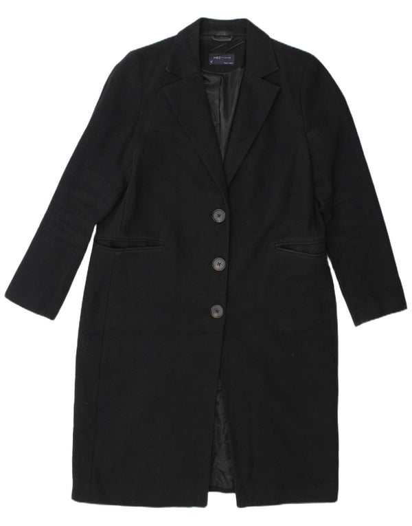 Marks & Spencer Γυναικείο Παλτό UK 14 Large Black Polyester