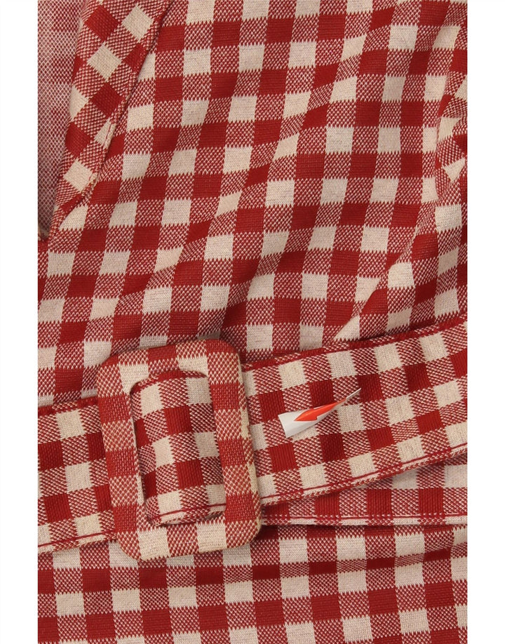 Zara Γυναικείο φόρεμα A-Line UK 8 Small Red Gingham Polyester
