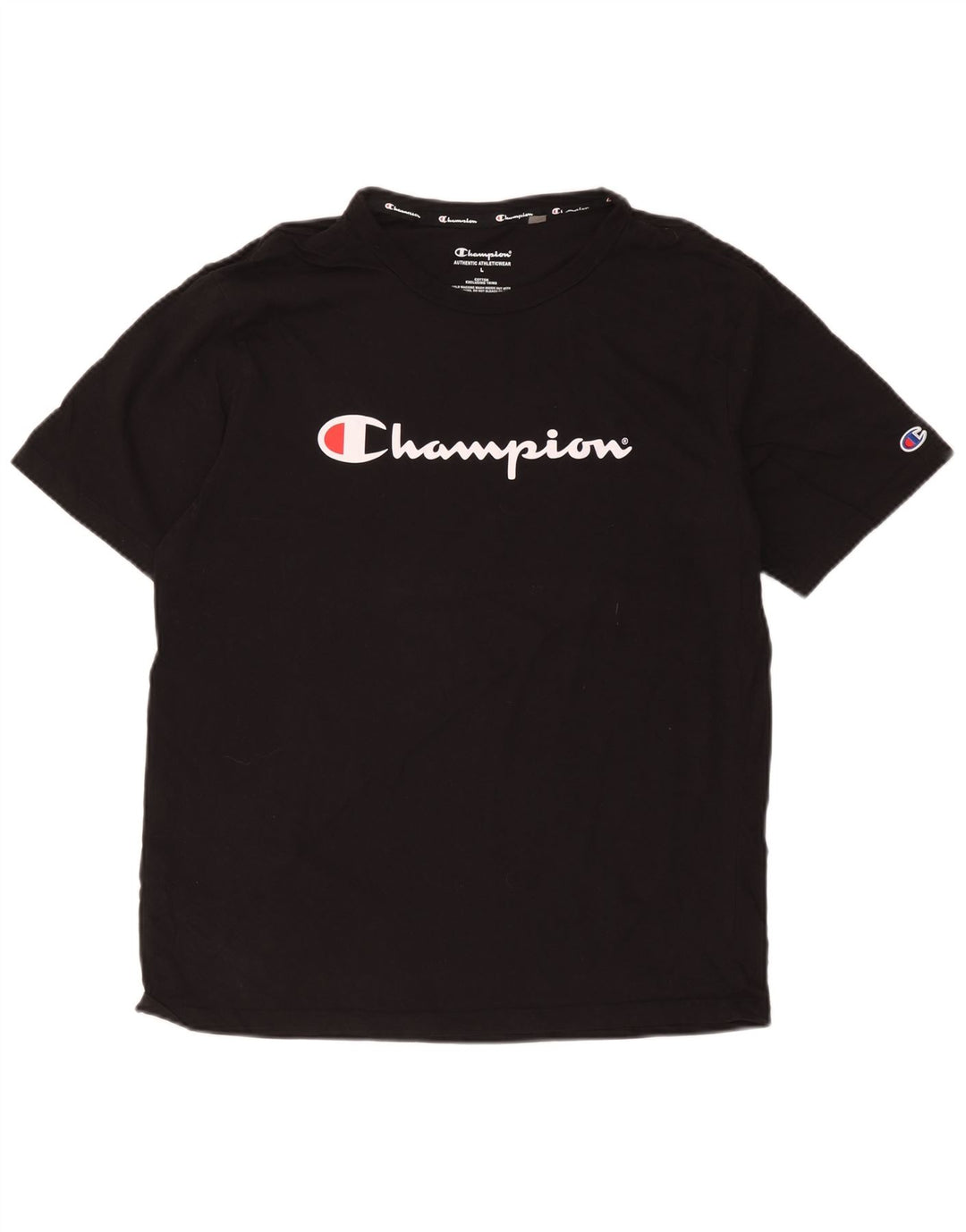 Ανδρικό γραφικό T-Shirt Champion Top μεγάλο μαύρο βαμβακερό