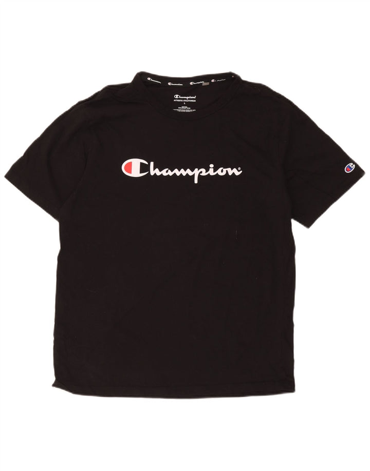 Ανδρικό γραφικό T-Shirt Champion Top μεγάλο μαύρο βαμβακερό