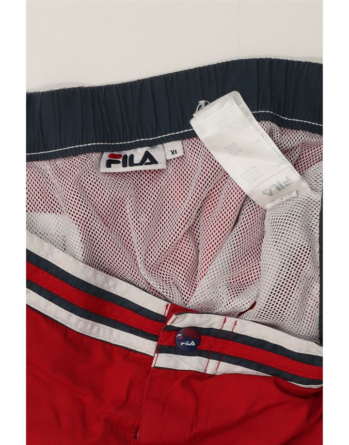 Γυναικείο γραφικό σορτς κολύμβησης FILA UK 18 XL κόκκινο πολυεστέρα