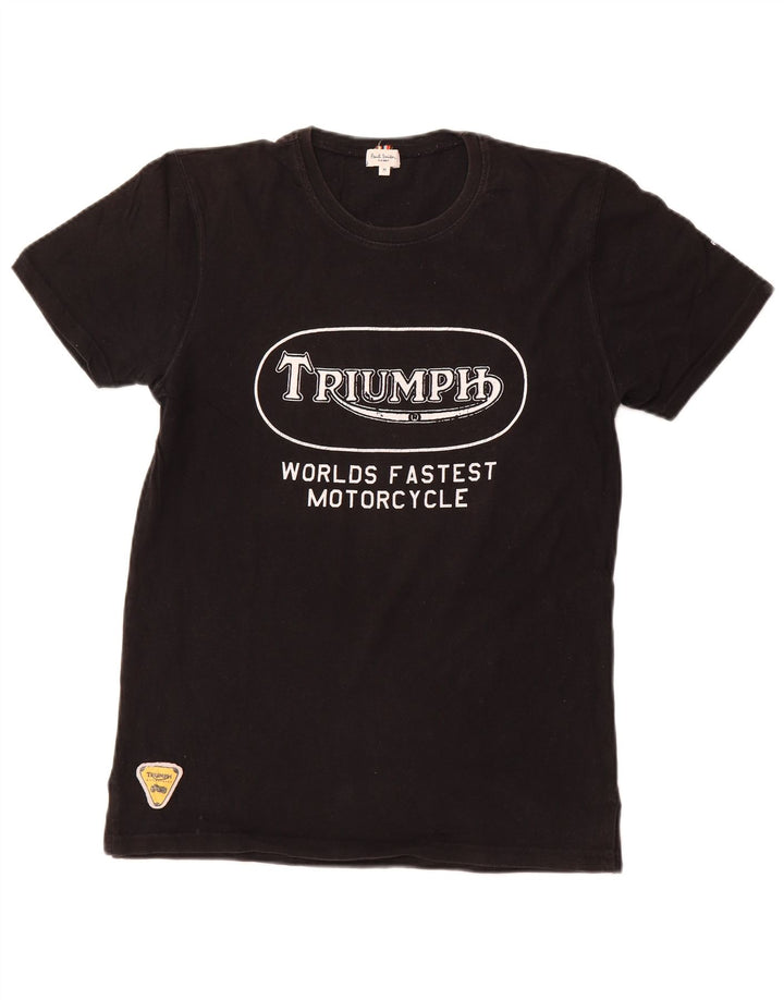 PAUL SMITH Γυναικείο Triumph Graphic T-shirt Top UK 12 μεσαίο μαύρο βαμβακερό