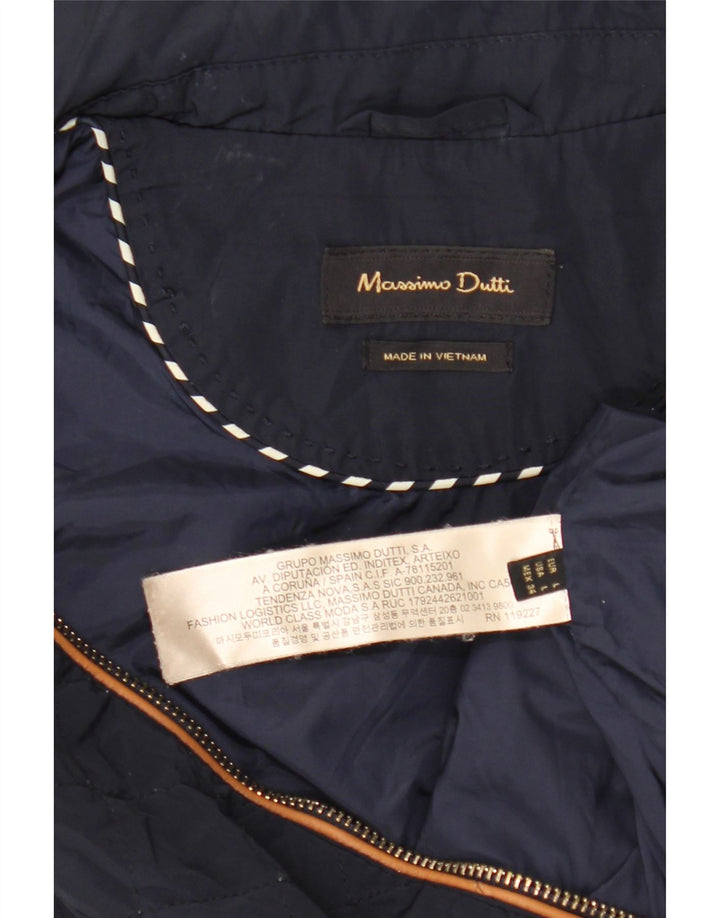 Massimo Dutti Γυναικεία καπιτονέ Gilet UK 14 Large Navy Blue Nylon
